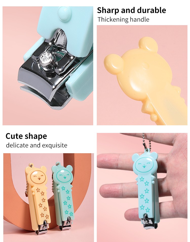 LMLTOP Green Yellow Cute Baby Nail Clipper Wholesale Cartoon Toe Nail Clipper Stainless Steel SY502