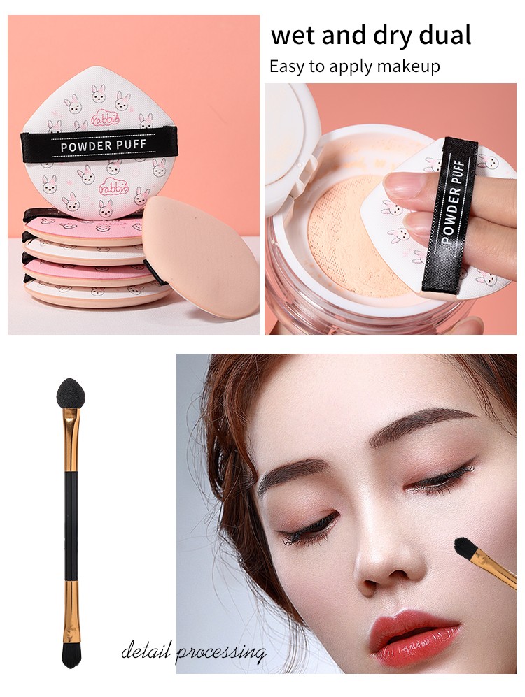 LMLTOP 3 In 1makeup Tools Sets Air Cushion Puff Single Double-End Makeup Brushes Eye Shadow Eyeliner Brush A80272