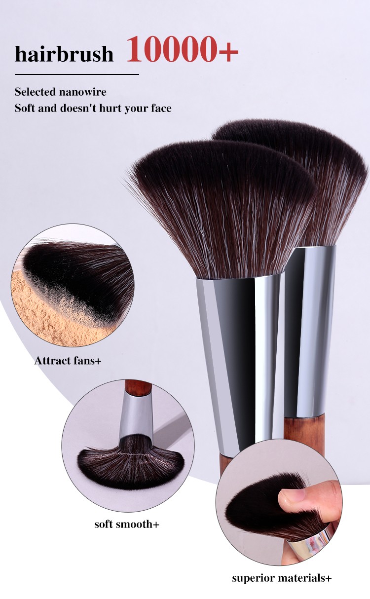 On Sale LMLTOP Popular Nylon Hair Wood Handle Makeup Brush High Quality Single Powder Brush B0533