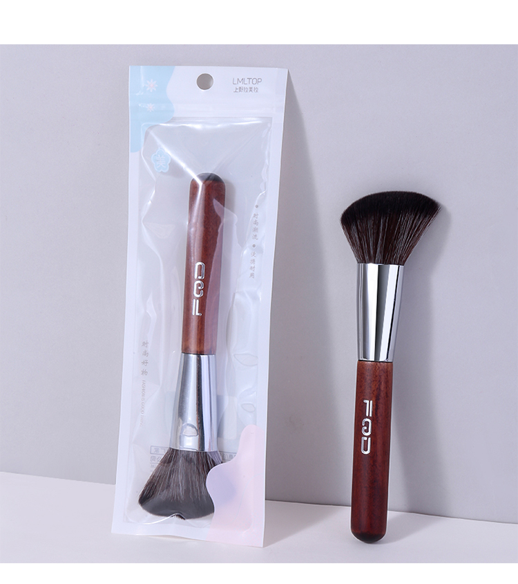 On Sale LMLTOP Popular Nylon Hair Wood Handle Makeup Brush High Quality Single Powder Brush B0533