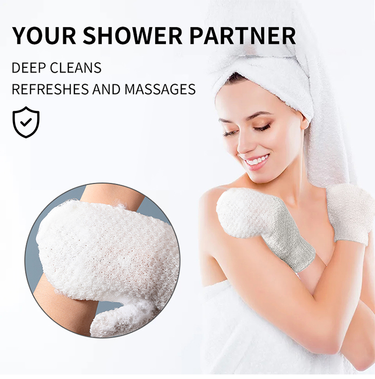 Lameila wholesale Bath Shower Glove Tools Soft Quick Foaming net hand towel shower body scrub 100% silk exfoliating gloves c167