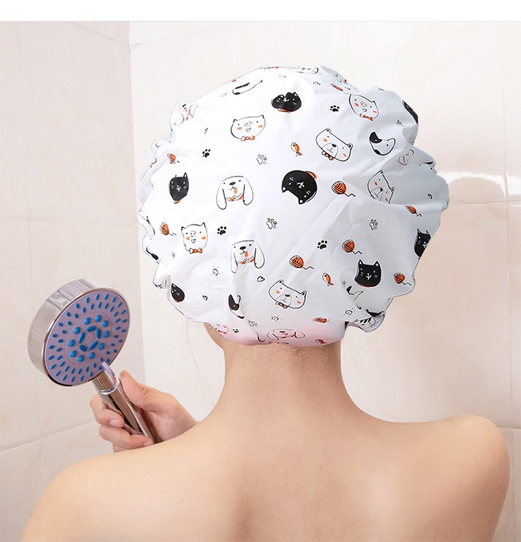 LMLTOP Private Label Personalized Bath Cap Women Waterproof PVC Beauty Tool Adult Shower Cap For Daily Use Wholesale C0815