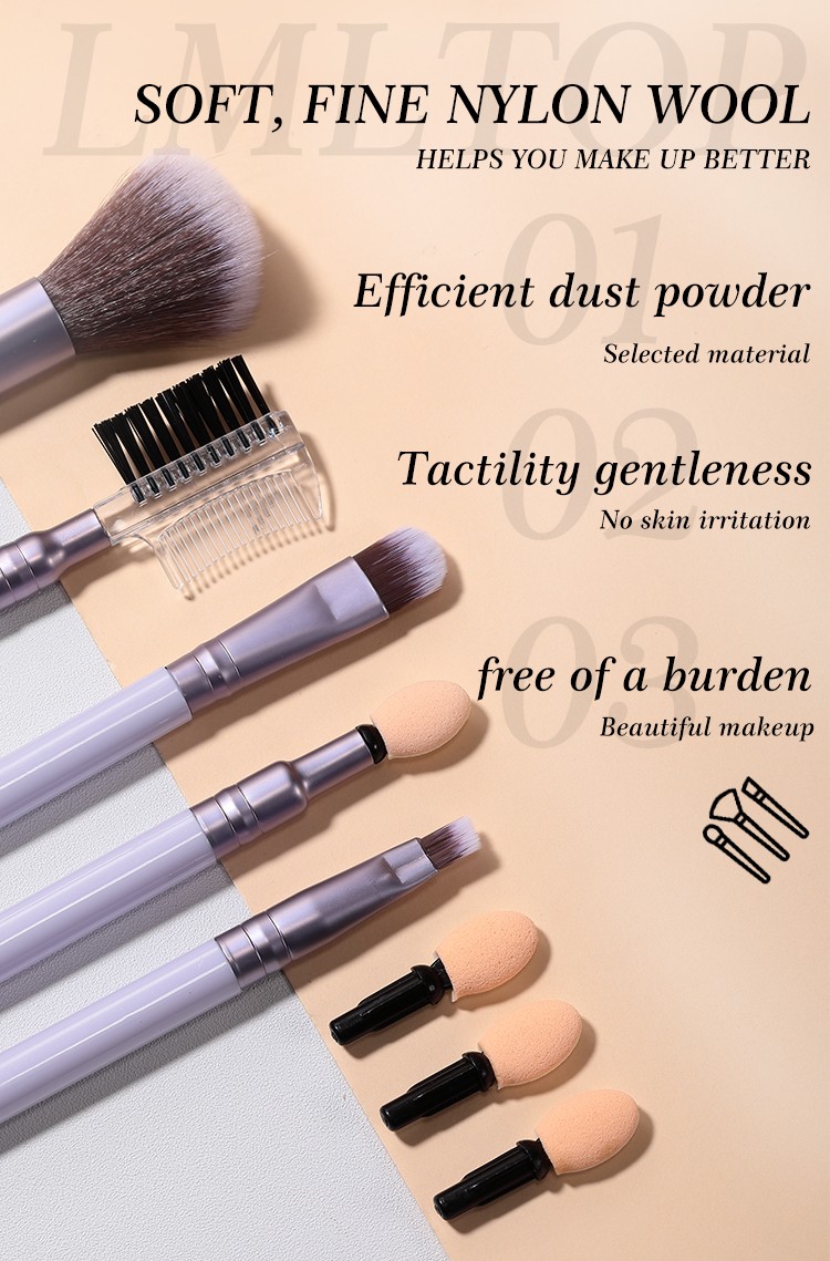 LMLTOP 8pcs Cosmetic Brush Set Professional Lip Eye Make Up Makeup Brush Set Replaceable Eyeshadow Brush L0978