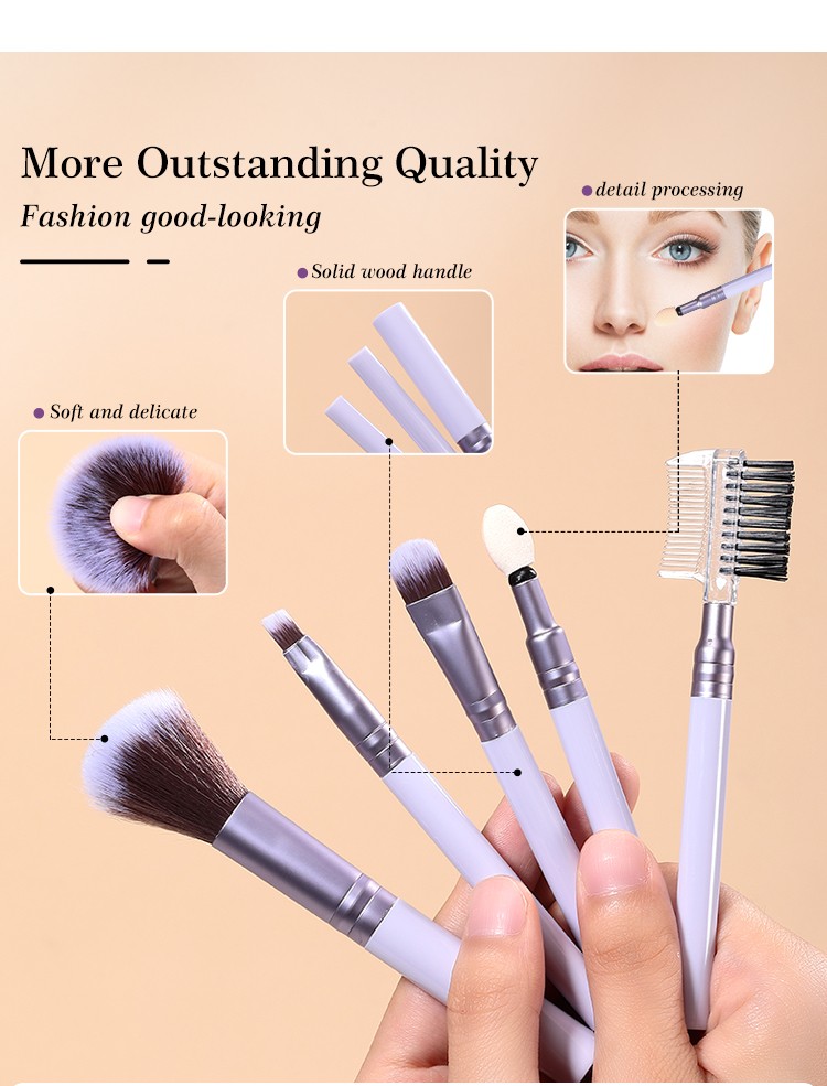 LMLTOP 8pcs Cosmetic Brush Set Professional Lip Eye Make Up Makeup Brush Set Replaceable Eyeshadow Brush L0978