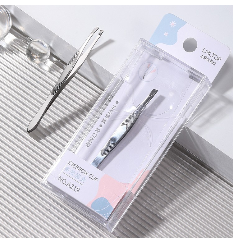 LMLTOP Mini Single Eyebrow Tweezers Stainless Steel Facial Hair Plucking Makeup Tool Removal Eyebrow Tweezers For Women A219