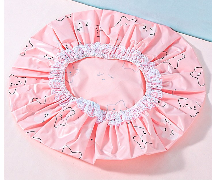 LMLTOP Private Label Waterproof Shower Cap Environmentally Friendly PVC Hair Cap Bathing Hair Band Hooded Towel For Adult C0816