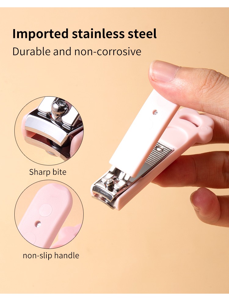 LMLTOP Personal Care Nail Beauty Tools Private Label Stainless Steel 3pcs Manicure Set Nail Clipper Plastic Handle C0186