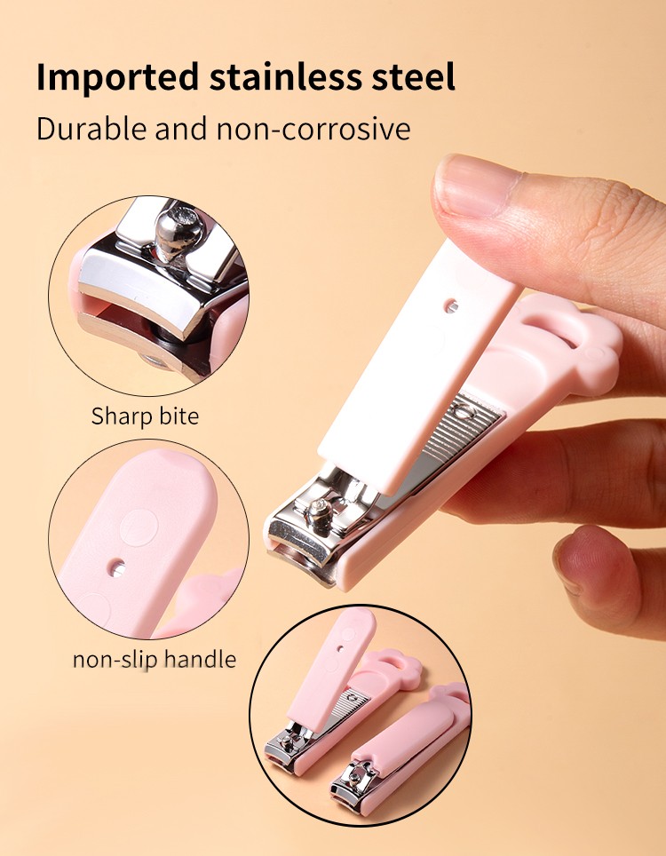 LMLTOP Personal Care Nail Beauty Tools Private Label Stainless Steel 3pcs Manicure Set Nail Clipper Plastic Handle C0186