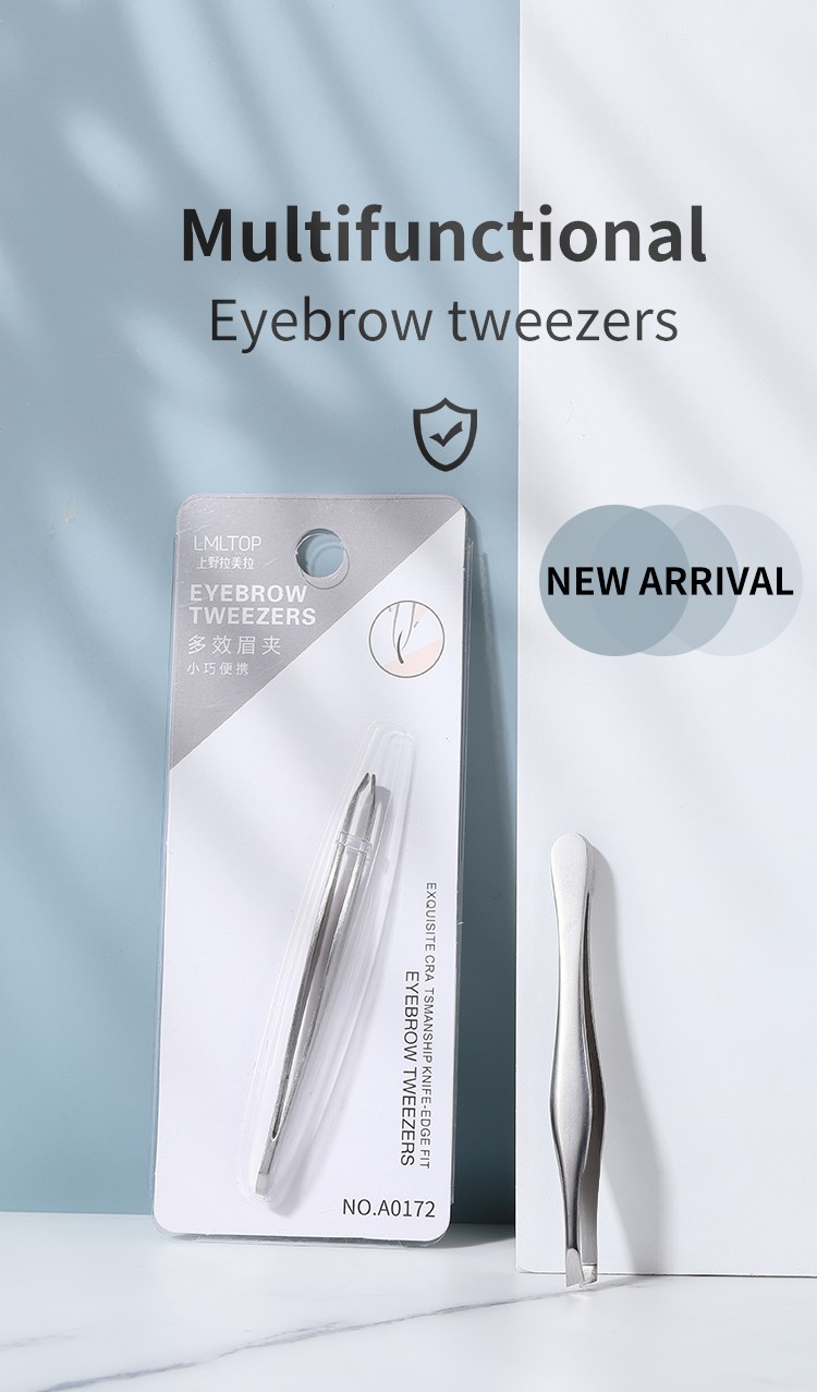 LMLTOP Wholesale High Quality Eyelash Extension Tweezers Stainless Steel Eyebrow Tweezers Professional Eyebrow Tweezers A0172