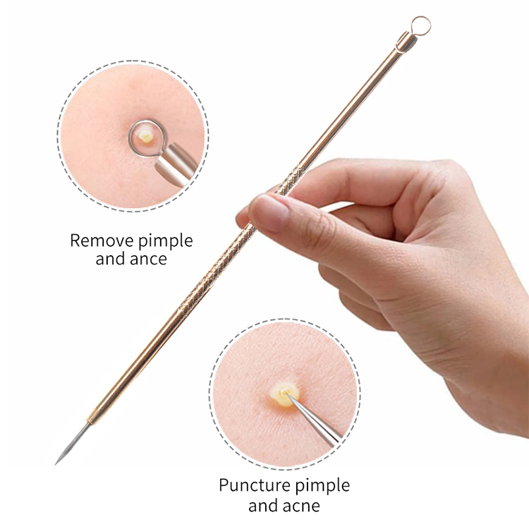 LMLTOP Hot Sale Facial Beauty Tools 1pc Gold Stainless Steel Acne Needle Blackhead Removal Tool Nose Blackhead Removal B0710