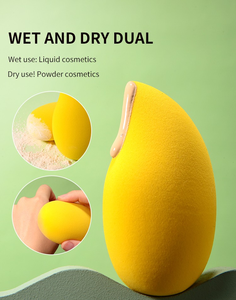 LMLTOP High Quality Custom Logo Cosmetics Fruit Shape Mango Makeup Sponge Latex Free Beauty Sponges Soft Powder Puff A80022