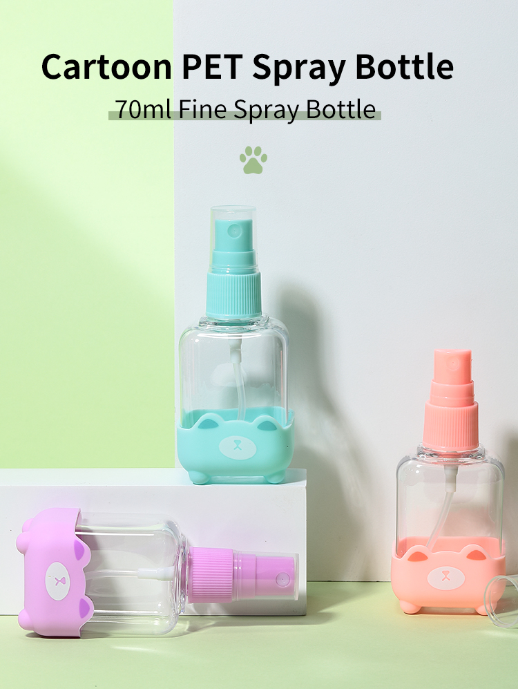 LMLTOP 70ml PET Cartoon Plastic Spray Bottle Portable Travel Bottles High Quality Subpackage Empty Bottles SY718