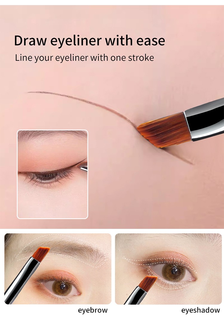 LMLTOP Wholesale Lip Makeup Brushes Single Soft Detailing Brush Professional Oblique Eyeliner Brush Private Label B0481