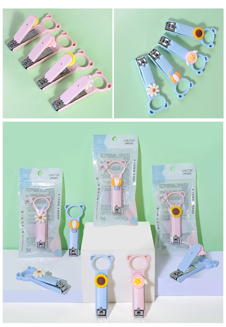 LMLTOP Cute Cartoon Finger Nail Clipper Non-slip Handle Nail Clipper Wholesale Nail Clipper Set Stainless Steel In Stock C0189