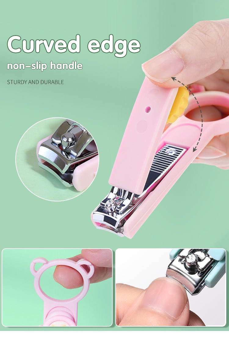 LMLTOP Cute Cartoon Finger Nail Clipper Non-slip Handle Nail Clipper Wholesale Nail Clipper Set Stainless Steel In Stock C0189