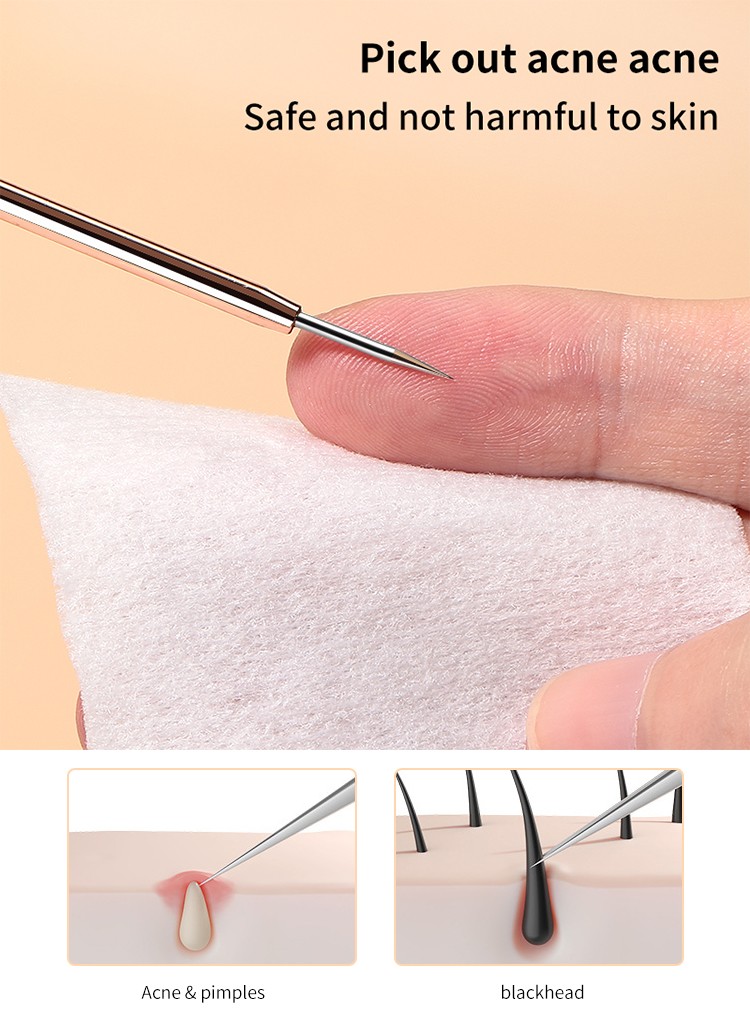 LMLTOP Face Care 2pcs Circle Loop Sharp Acne Blackhead Removal Needle Stainless Steel Acne Needle With Plastic Case SY554