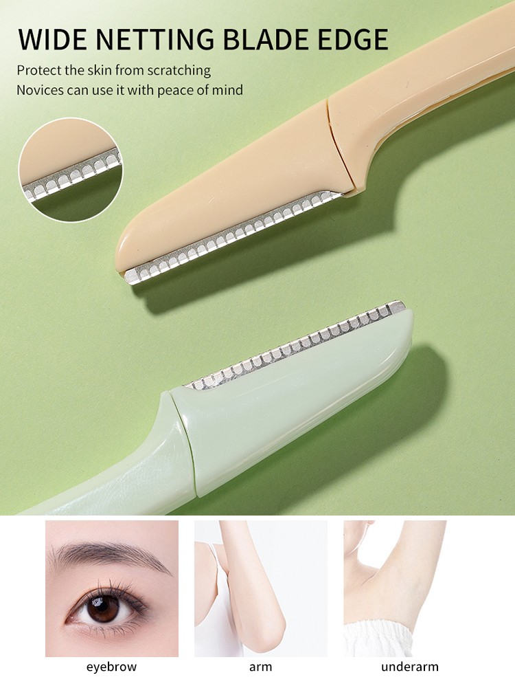 LMLTOP Portable Safety Eyebrow Razor And Facial Razor Foldable Eyebrow Hair Trimmer Wide Netting Blade Edge SY308