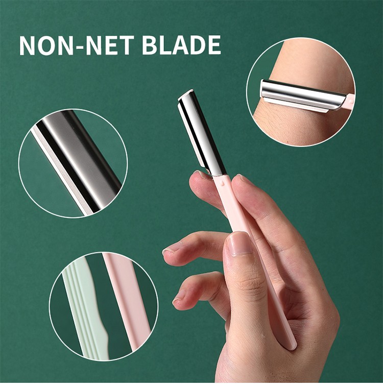 LMLTOP 2pcs Eyebrow Razor And Facial Razor Stainless Steel Sharp Blade Eyebrow Trimmer Non-Slip Handle With Plastic Case SY344