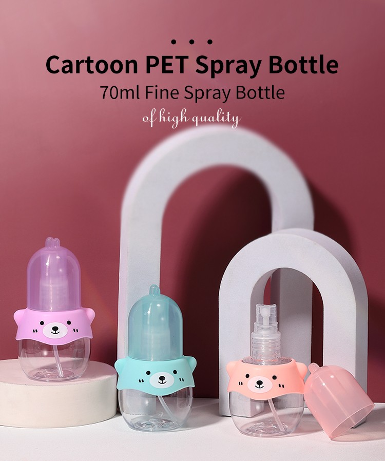 LMLTOP 70ml PET Cartoon Sprays Bottles Plastic Travel Bottle High Quality Empty Bottles SY721