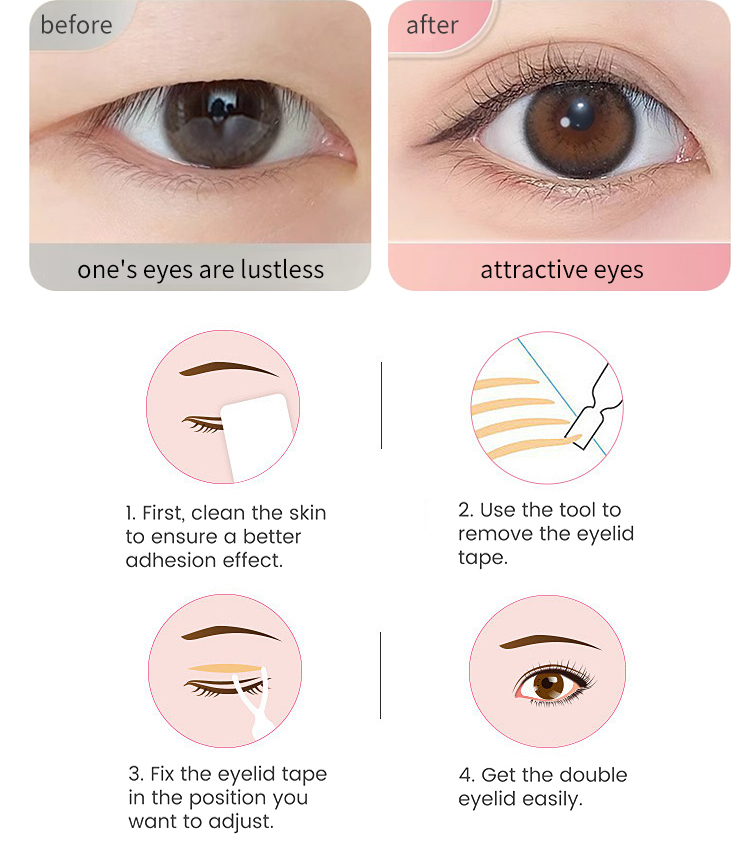 LMLTOP S M L Invisible Double Eyelid Sticker Different Size Double Eyelid Tape Double Eyelid Patch SY662-666