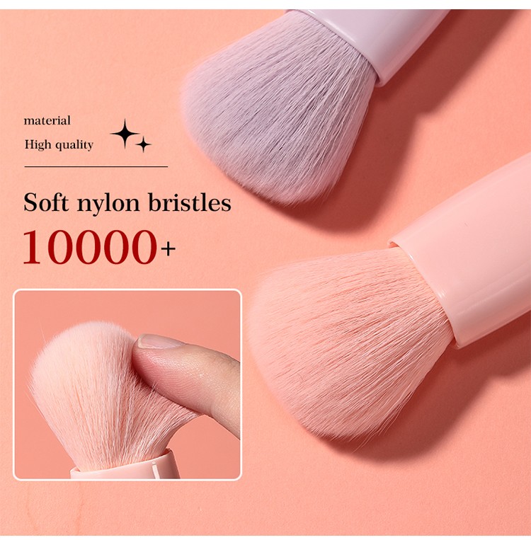 LMLTOP 2pcs Wholesale Pink Orange Travel Makeup Brush Set Custom Logo Single Acrylic Fluffy Loose Powder Brush SY611