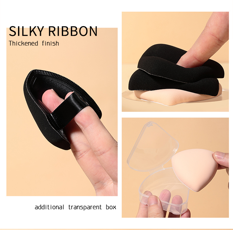 Private Label Fluffy Marshmallow Sponge Makeup Thick Puff Triangle Shape High Elastic Soft Facial Air Cushion Puff with box