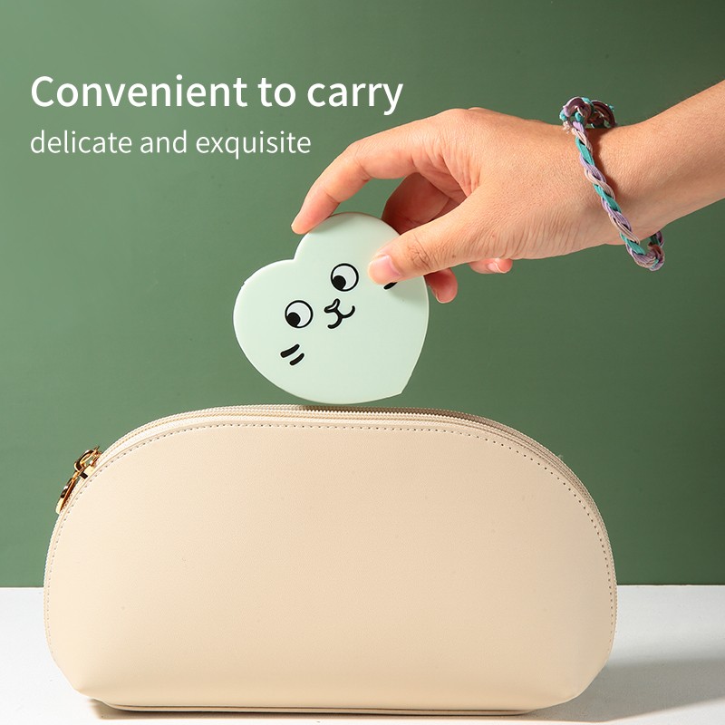 LMLTOP Heart-shaped Mini Handheld Small Pocket Makeup Rotating Mirror Private Label Travel Rotating Mirror SY742