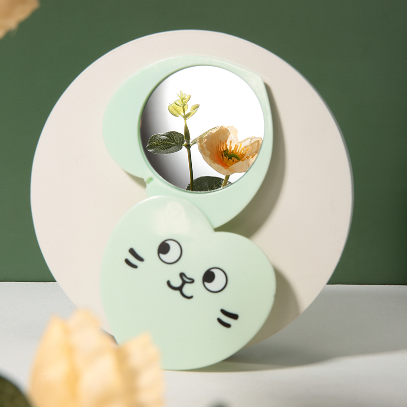 LMLTOP Heart-shaped Mini Handheld Small Pocket Makeup Rotating Mirror Private Label Travel Rotating Mirror SY742