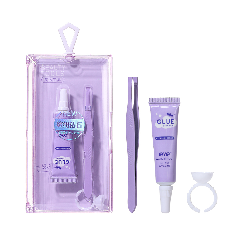 LMLTOP 3pcs/Box Eye Makeup Tool Dry Fast Bond And Seal Eyelash Glue With Tweezer Clear Lash Glue Primer With Glue Ring SY550