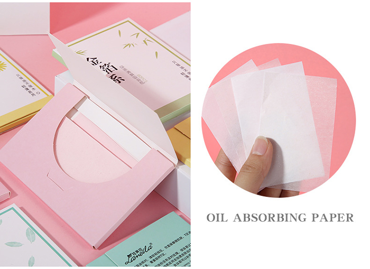 Lameila 80pcs Facial Tissue Natural Linen Oil Blotting Paper Green Tea Cosmetic Tool for Oily Skin Oil Absorbing Sheets