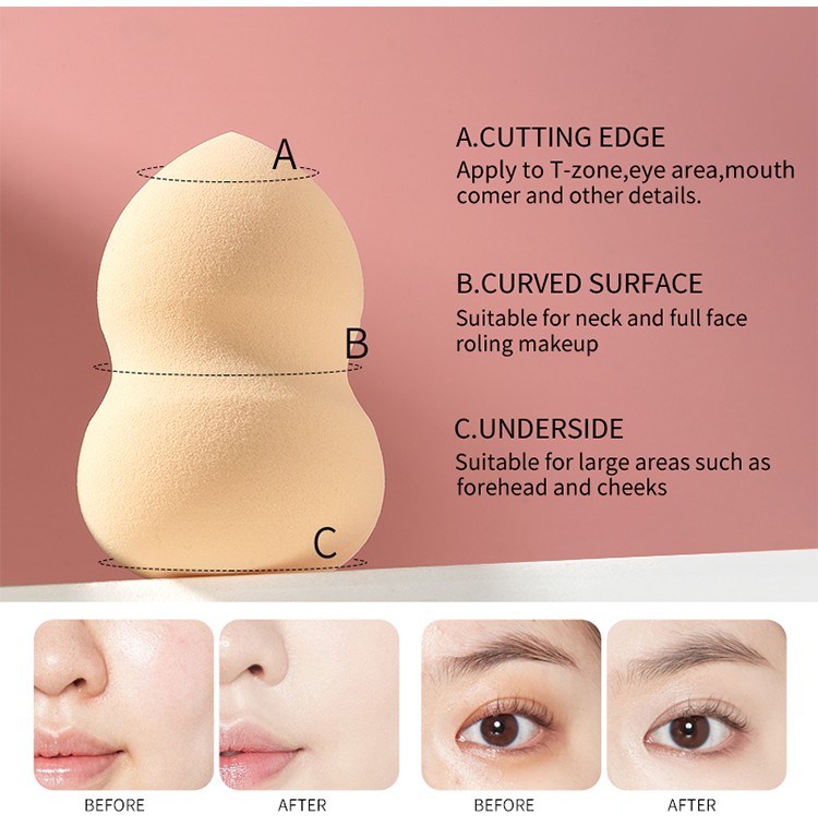 Meilamei Soft Make Up Sponge Packaging Latex Free Foundation Powder Puff Makeup Blender Puff with holder E525