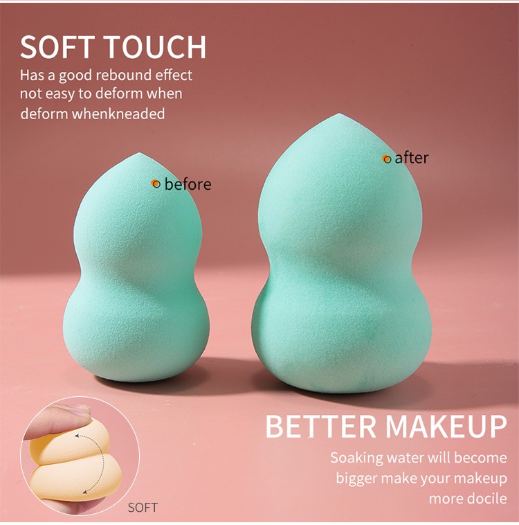 Meilamei Soft Make Up Sponge Packaging Latex Free Foundation Powder Puff Makeup Blender Puff with holder E525