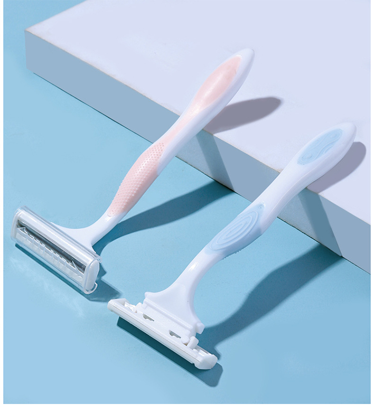 Factory Shaver Razor 2pcs Double Edge Razor Blades Underarm Legs Hair Removal For Women Safety Disposable Shaving Razor A0910
