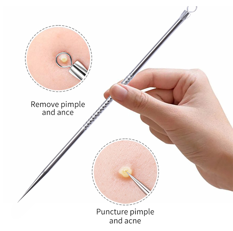 Lameila 2pcs Facial Products Stainless Steel Acne Needle And Eyebrow Clip Combination Eyebrow Tweezers Beauty Tools A0103