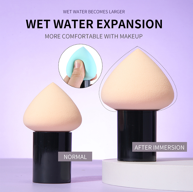 Hot selling 1pc holder and 1pc beauty makeup sponge blender with short handle A80013