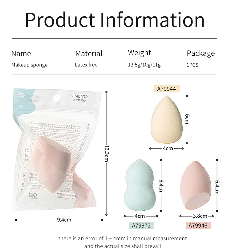 Top Sale Mulit Shape Color Christmas Makeup Sponge Latex Free Super Soft Beauty Sponge Custom Make Up Sponge Blender A79944-46-72