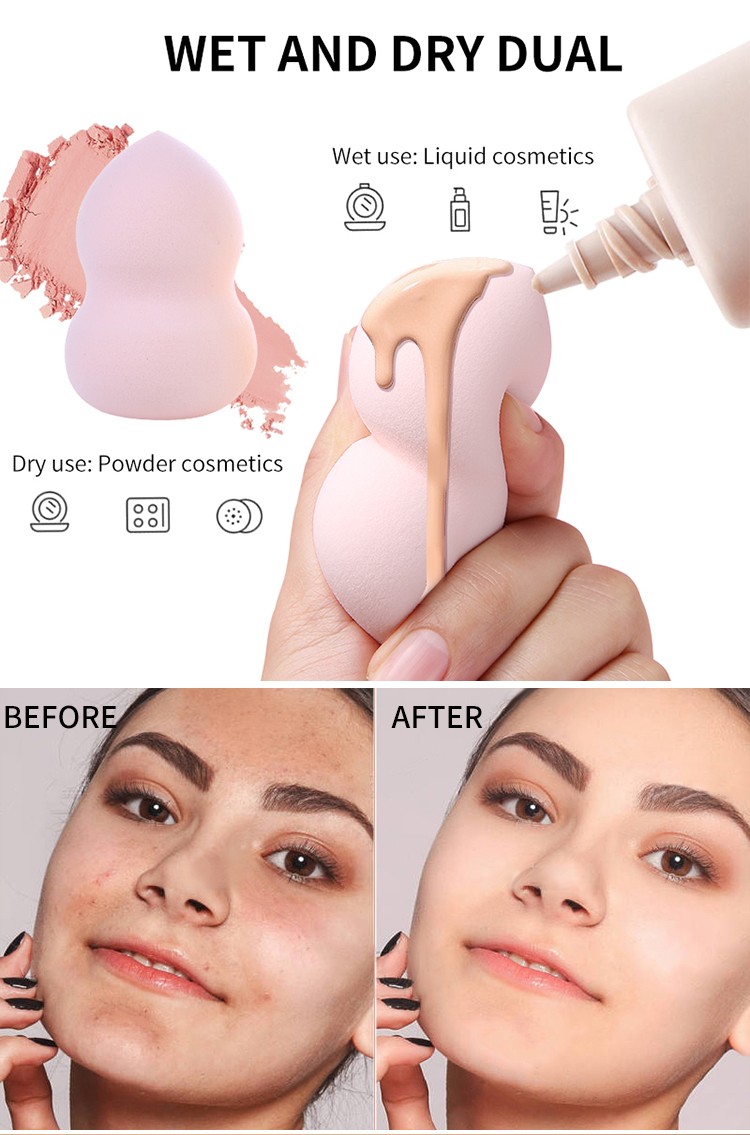 LMLTOP gourd shaped sponges with cartoon bracket make-up egg colorful makeup sponge egg vegan 2023 T012