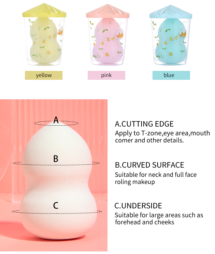 LMLTOP gourd shaped sponges with cartoon bracket make-up egg colorful makeup sponge egg vegan 2023 T012