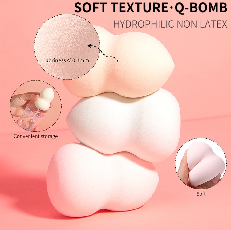 LMLTOP gourd shaped sponges with cartoon bracket make-up egg colorful makeup sponge egg vegan 2023 T012