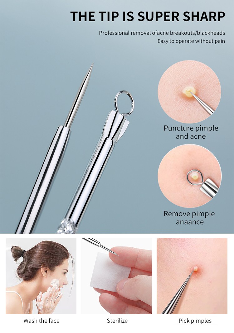 Lameila High quality makeup tools acne remover stainless steel acne tools blackhead acne needle B0731