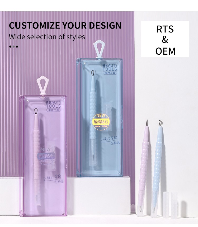 LMLTOP High Quality Acne Blackhead Removal Needle Blackhead Circle Loop Sharp Acne Needles Set With Plastic Case SY555