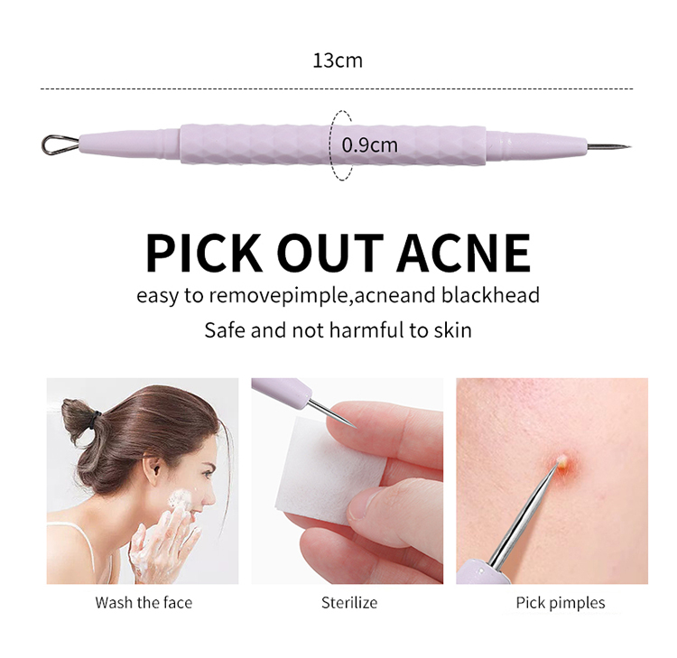 LMLTOP High Quality Acne Blackhead Removal Needle Blackhead Circle Loop Sharp Acne Needles Set With Plastic Case SY555