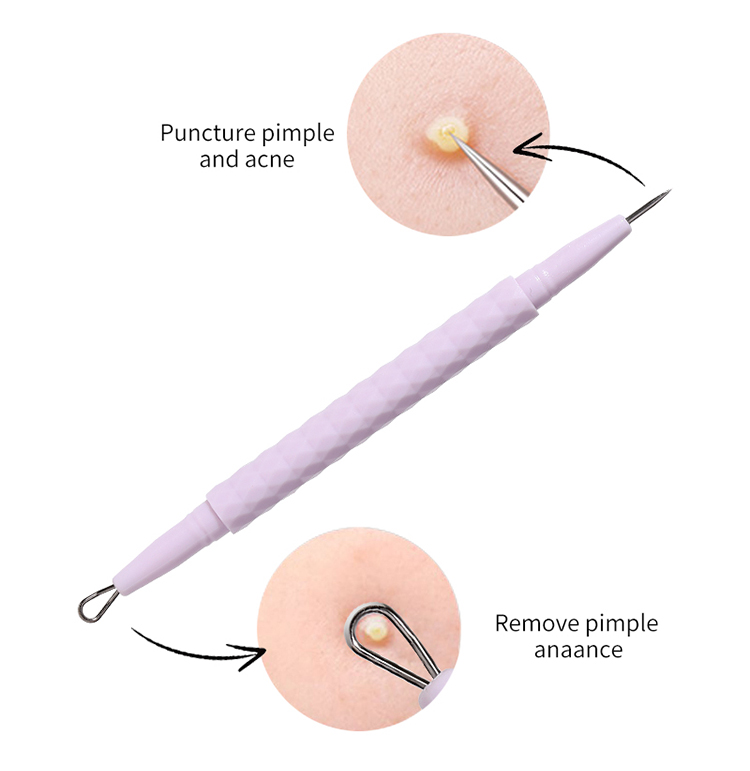 LMLTOP High Quality Acne Blackhead Removal Needle Blackhead Circle Loop Sharp Acne Needles Set With Plastic Case SY555