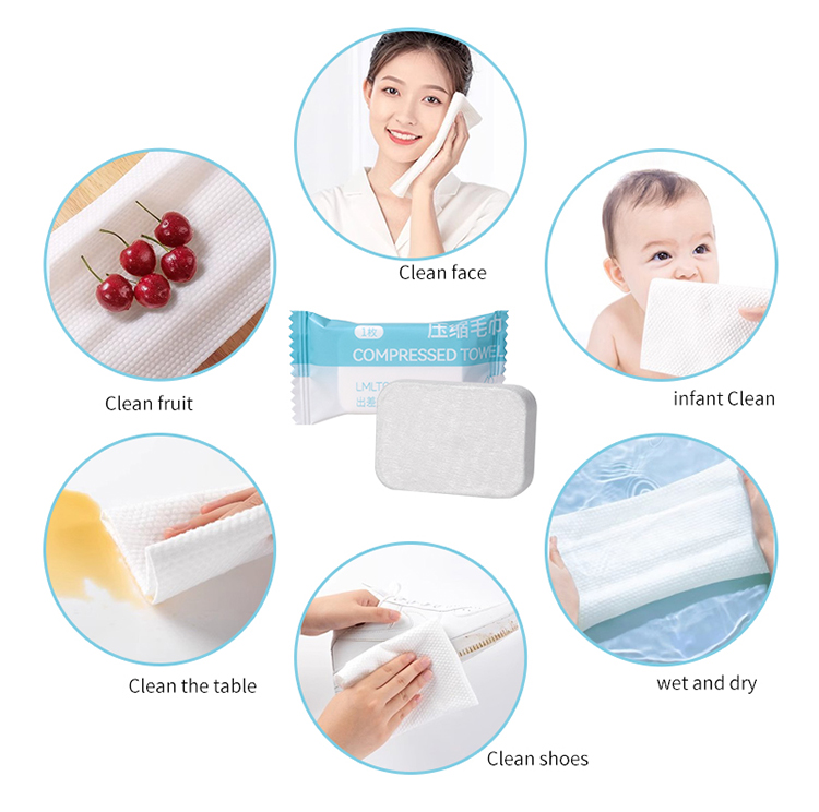 LMLTOP 5pcs wholesale private label compressed paper towels mini facial towel compressed bath towel big size set SY424