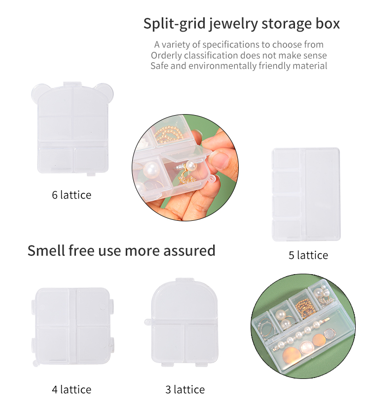 LMLTOP Portable plastic empty box for small daily necessities travel pill case 3 4 5 6 grids travel pill storage box SY725-728