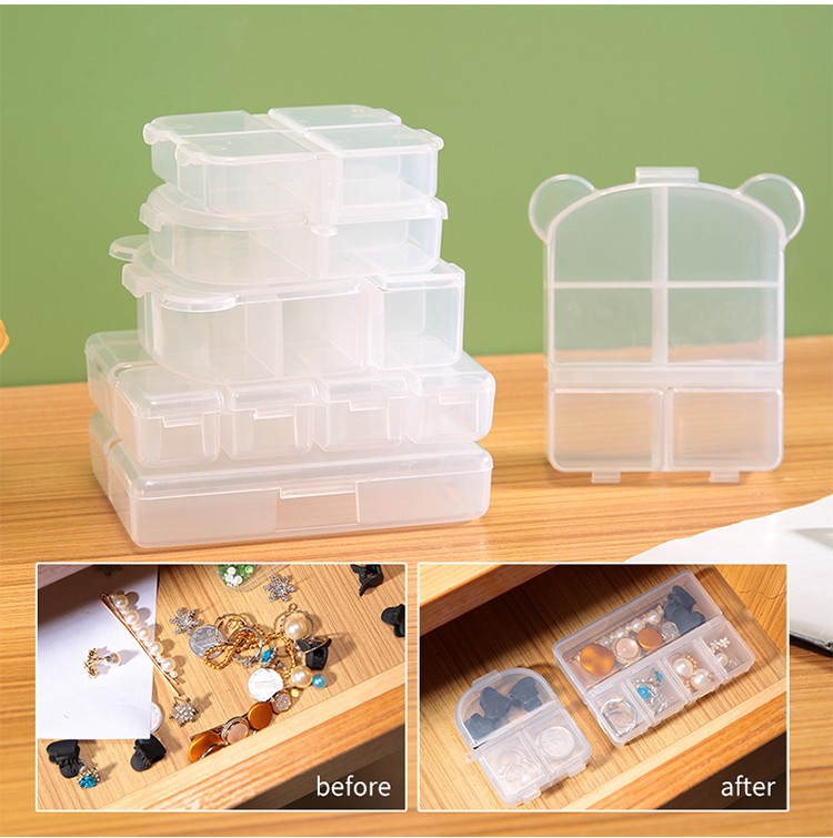 LMLTOP Portable plastic empty box for small daily necessities travel pill case 3 4 5 6 grids travel pill storage box SY725-728