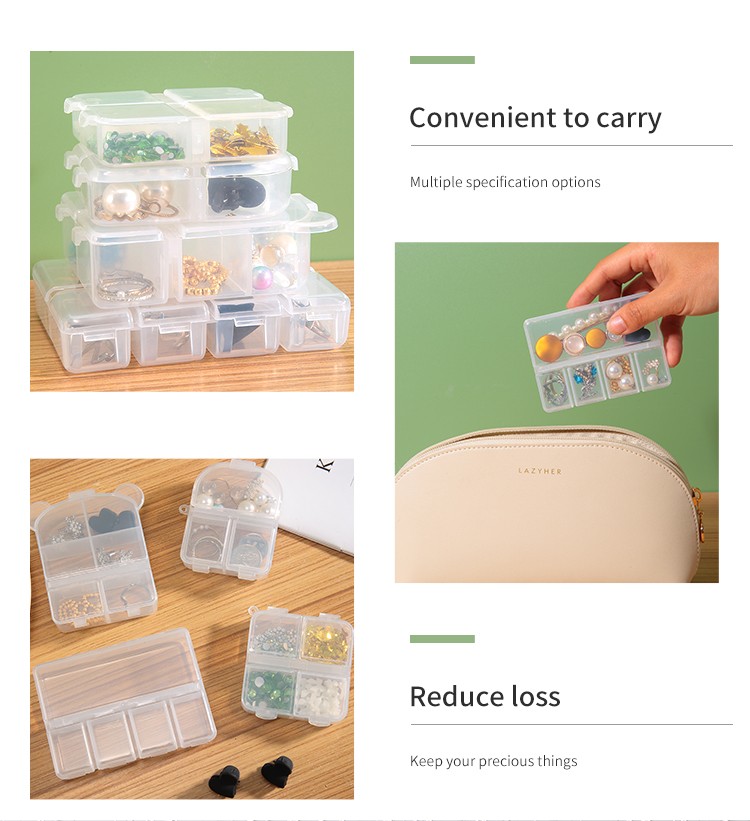 LMLTOP Portable plastic empty box for small daily necessities travel pill case 3 4 5 6 grids travel pill storage box SY725-728