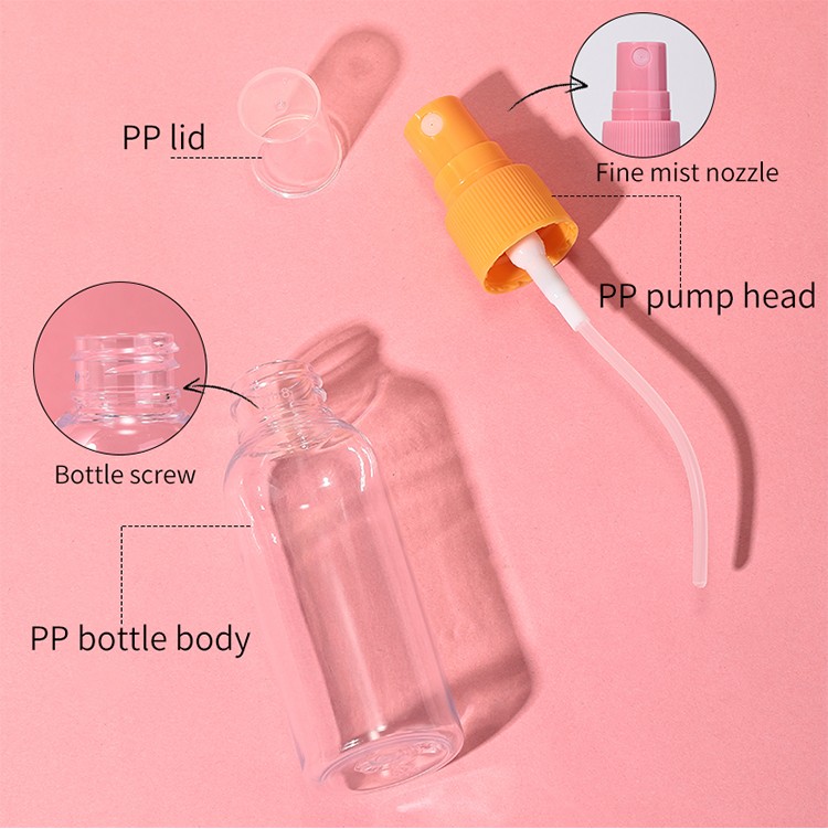 LMLTOP 7pcs travel body care bottle set PET travel separate bottle set with case portable shampoo travel bottle kit SY760