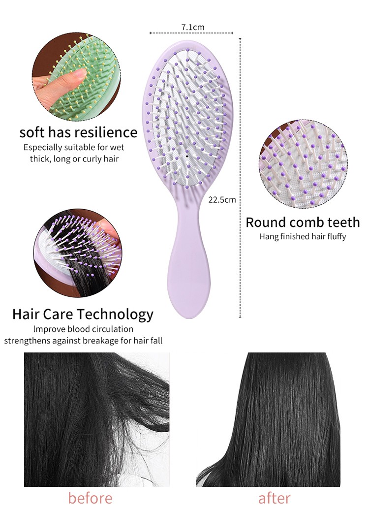 LMLTOP Elliptical cartoon girl fragrant air cushion comb hairdressing smooth hair comb plastic bristle massage hair brush SY745