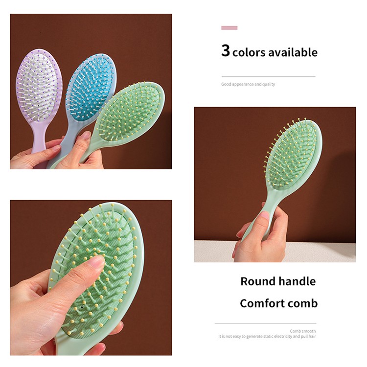 LMLTOP Elliptical cartoon girl fragrant air cushion comb hairdressing smooth hair comb plastic bristle massage hair brush SY745